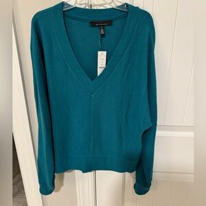 White House Black Market Teal V-Neck Sweater